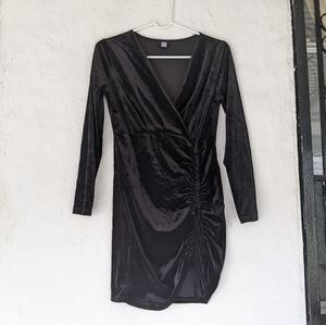 Long sleeve black corduroy dress